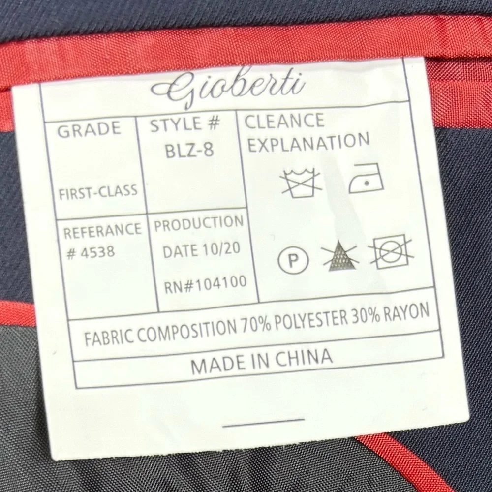 NWT Gioberti Boys Formal Navy Blazer Suit Jacket | Size 8